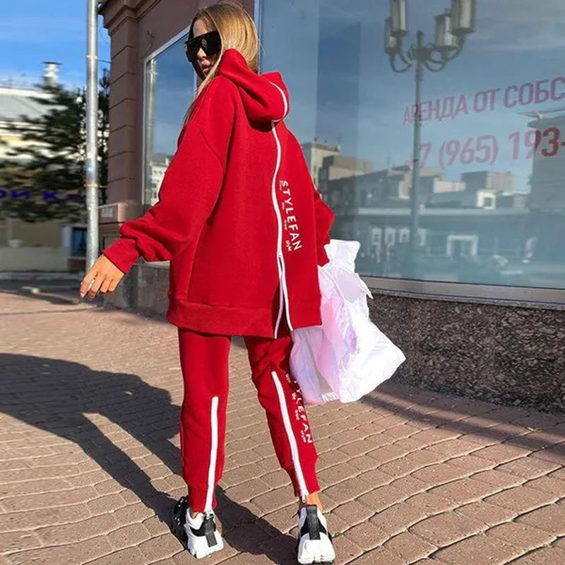 2023 Fashion Women Track Suits Sports Wear Jogging Suits Ladies Hooded Tracksuit Set Clothes Hoodies+Sweatpants Sweat Suits