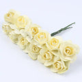 36Pcs 2Cm Mini Paper Rose Artificial Flowers Bouquet for Wedding Party Decoration Scrapbooking DIY Crafts Small Fake Flowers