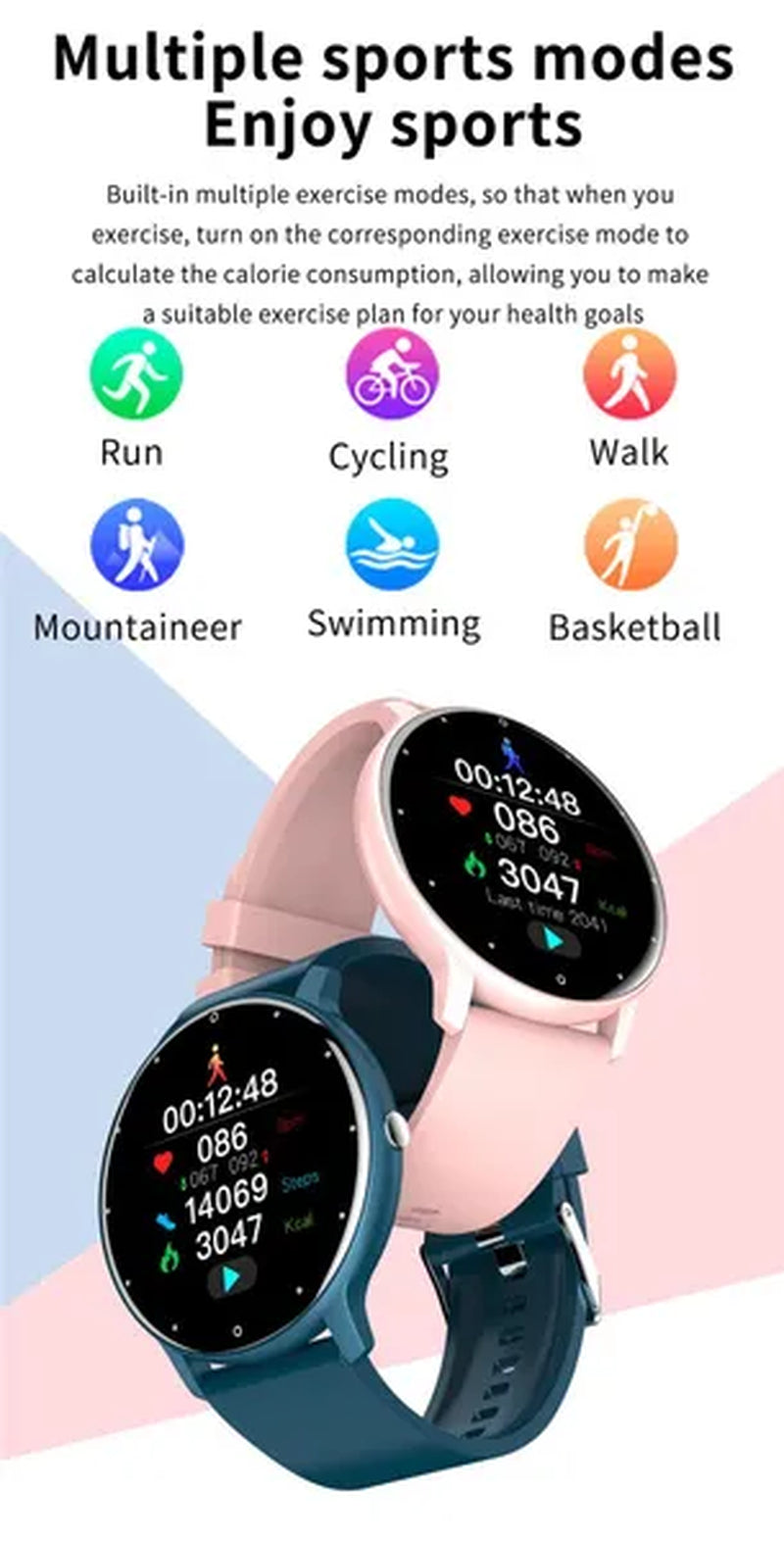 LIGE 2024 Smart Watch Ladies Full Touch Screen Sports Fitness Watch IP67 Waterproof Bluetooth for Android Ios Smart Watch Female