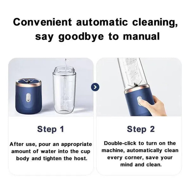 Portable Blender with 2 Cups,14.6 Oz /400ML Mini Blender for Shakes and Smoothies,Personal Blender with Rechargeable Usb,Fruit,Smoothie,Baby Food Mixing Machine Blender with 6 Blades ,For Home,Kitchen,Travel ,Sports (Blue/Pink)