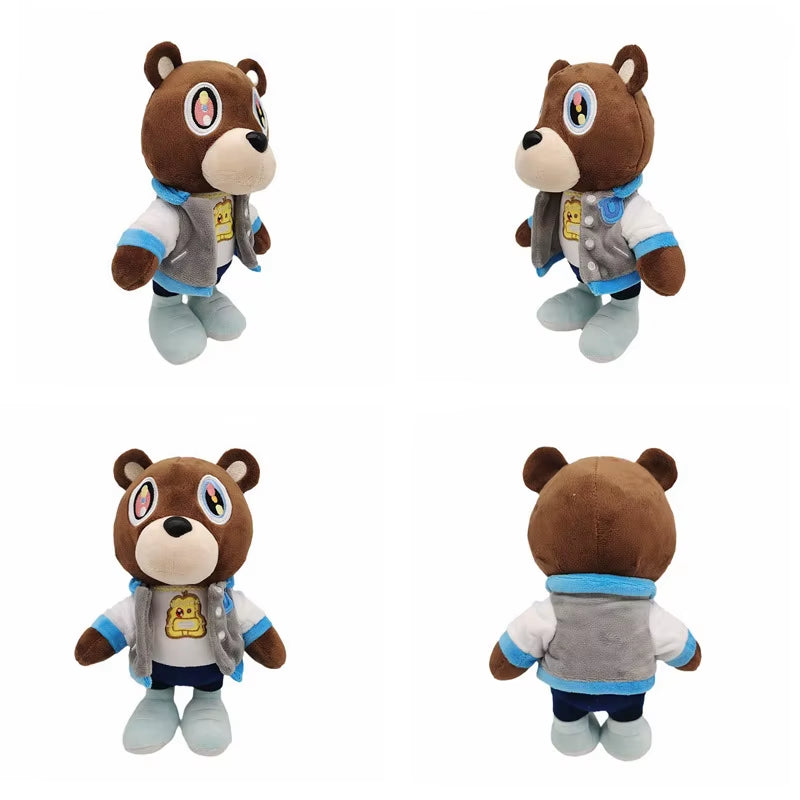 Kawaii Kanye Dropout Bear Teddy Bear Plush Toys Kanye West Graduation Soft Stuffed Home Room Decor Dolls for Kid Birthday Gift