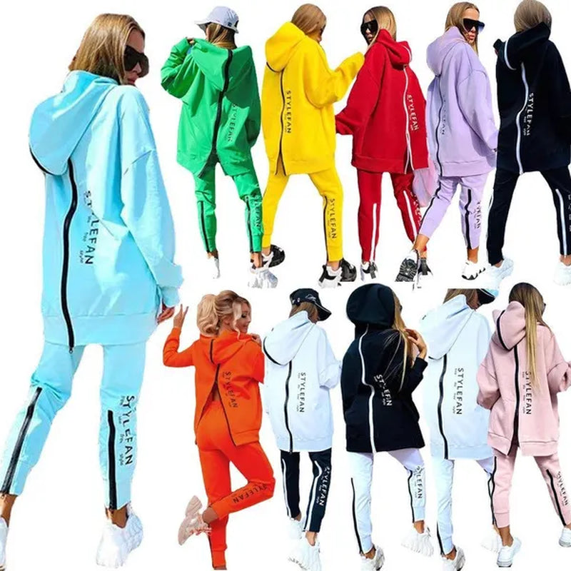 2023 Fashion Women Track Suits Sports Wear Jogging Suits Ladies Hooded Tracksuit Set Clothes Hoodies+Sweatpants Sweat Suits