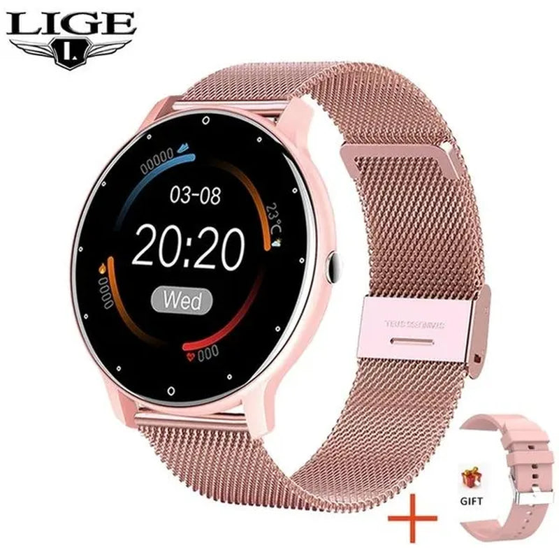 LIGE 2024 Smart Watch Ladies Full Touch Screen Sports Fitness Watch IP67 Waterproof Bluetooth for Android Ios Smart Watch Female
