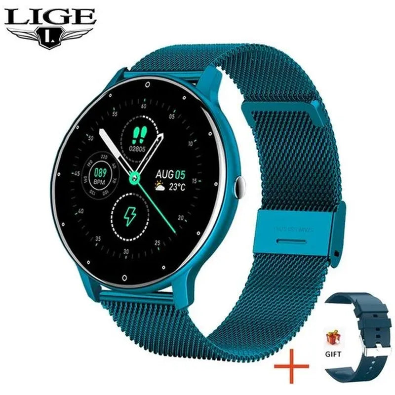 LIGE 2024 Smart Watch Ladies Full Touch Screen Sports Fitness Watch IP67 Waterproof Bluetooth for Android Ios Smart Watch Female